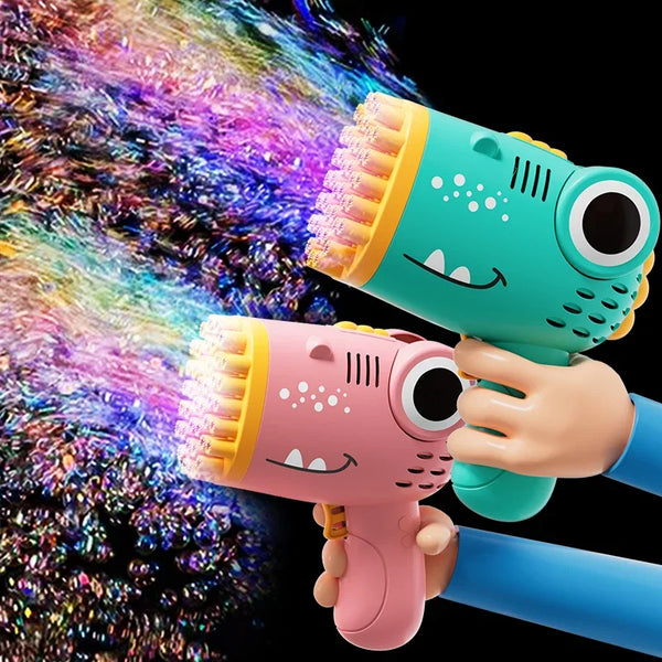 40-Hole Dinosaur Bubble Gun – Handheld Electric Outdoor Party Toy (No Bubble Solution)