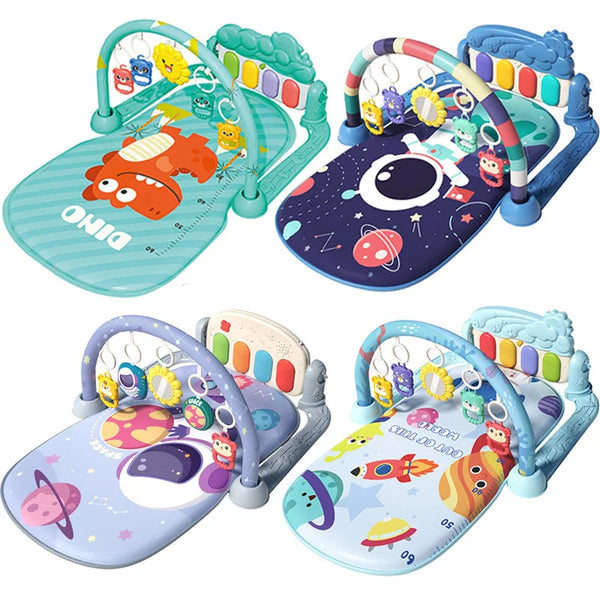 0-12M Baby Play Mat – Musical Pedal Piano with Cute Hanging Toys