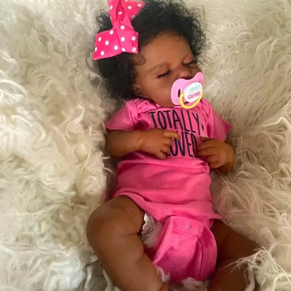 20" Lifelike African American Reborn Baby Doll Risbecko with Soft Cloth Body – Perfect Birthday or Christmas Gift