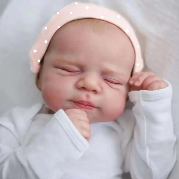 18" Handmade Reborn Baby Doll Pascale with 3D Painted Skin, Visible Veins & Realistic Hair