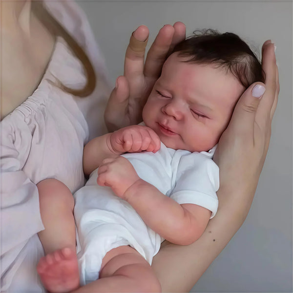 19" Lifelike Reborn Baby Doll Risbecko with 3D Painted Skin, Visible Veins & Vinyl Limbs